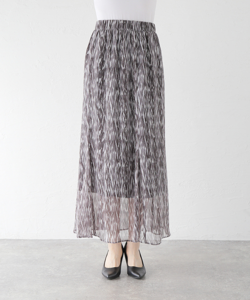 AP STUDIO（エーピーストゥディオ）の「プリントマキシスカート（スカート・レディース・ボルドー/グレー・36/38）」の17枚目の写真