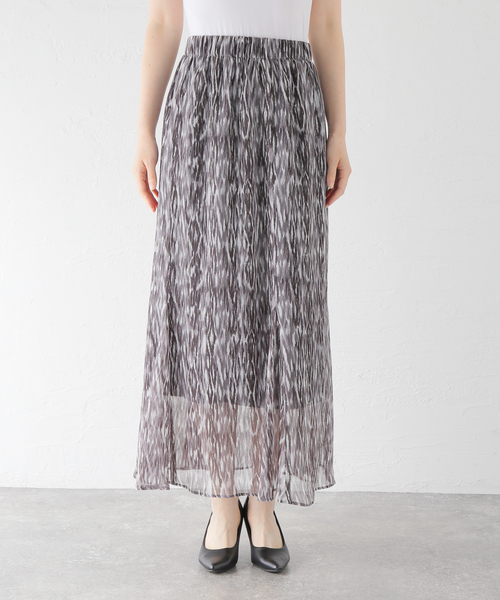 AP STUDIO（エーピーストゥディオ）の「プリントマキシスカート（スカート・レディース・ボルドー/グレー・36/38）」の18枚目の写真