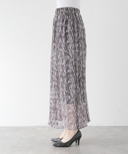 AP STUDIO（エーピーストゥディオ）の「プリントマキシスカート（スカート・レディース・ボルドー/グレー・36/38）」の19枚目の写真