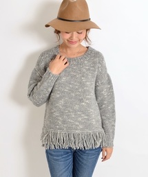 SHIPS for women | フリンジロングスリーブプルオーバー(ニット/セーター)