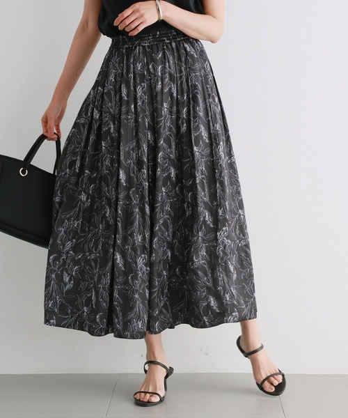 BARNYARDSTORM(バンヤードストーム)の「BARNYARDSTORM / ラインドローイングスカート【一部店舗限定】(スカート・レディース・ブラック/オフホワイト・FREE)」の1枚目の写真