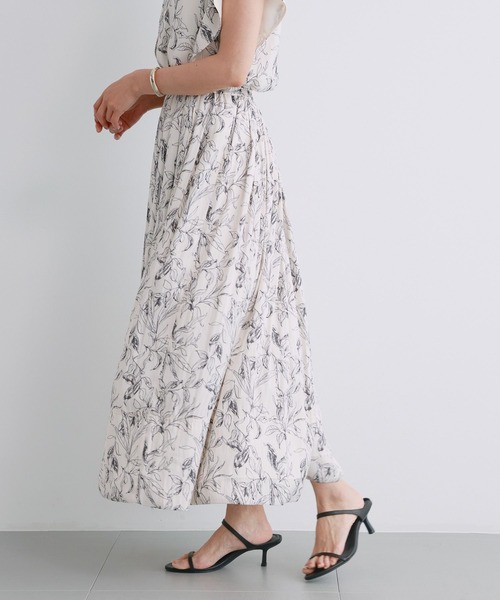 BARNYARDSTORM(バンヤードストーム)の「BARNYARDSTORM / ラインドローイングスカート【一部店舗限定】(スカート・レディース・ブラック/オフホワイト・FREE)」の3枚目の写真