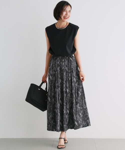 BARNYARDSTORM(バンヤードストーム)の「BARNYARDSTORM / ラインドローイングスカート【一部店舗限定】(スカート・レディース・ブラック/オフホワイト・FREE)」の10枚目の写真