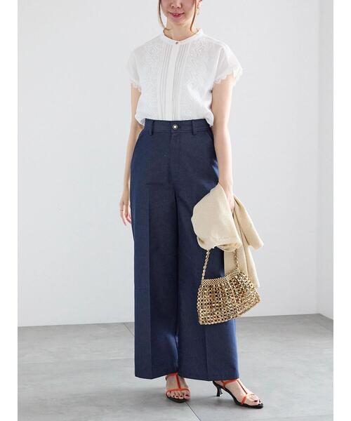 Te chichi（テチチ）の「ピンタックレース比翼ブラウス（シャツ/ブラウス・レディース・ネイビー/オフホワイト/グレー・F）」の5枚目の写真