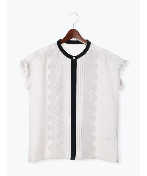 Te chichi（テチチ）の「ピンタックレース比翼ブラウス（シャツ/ブラウス・レディース・ネイビー/オフホワイト/グレー・F）」の18枚目の写真