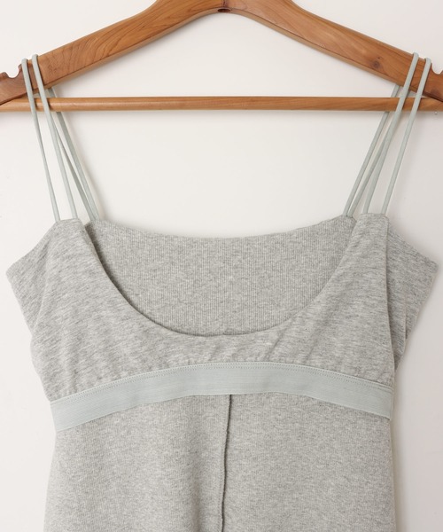 lululemon☆ ショーツ付き♪ キャミストラップ・ミニワンピース ダブルストラップ バックオープン カップ付き キャミワンピース