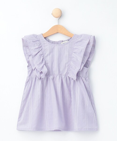 SHOO・LA・RUE（シューラルー）の「◆【110-140cm】カットドビーフリルブラウス（シャツ/ブラウス・キッズ・マスタード/パープル/オフホワイト・11/12/13/14）」の12枚目の写真