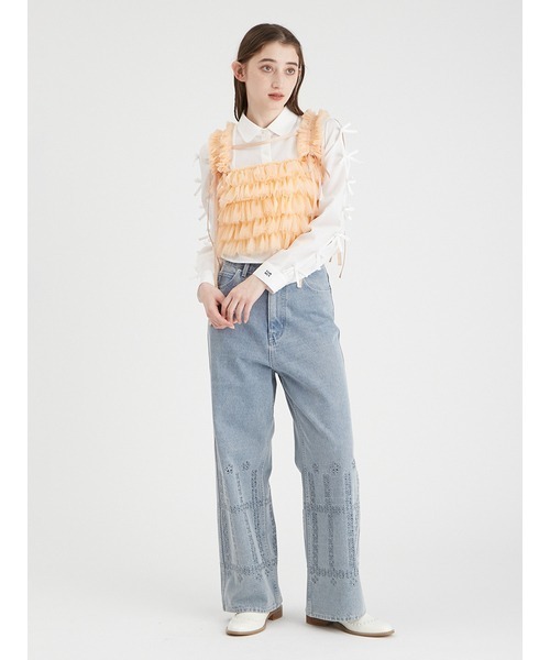 FURFUR(ファーファー)の「【WEB限定カラー】クロップドリボンシャツ(シャツ/ブラウス・レディース・サックスブルー/ブラック/ホワイト/ピンク・FREE)」の12枚目の写真