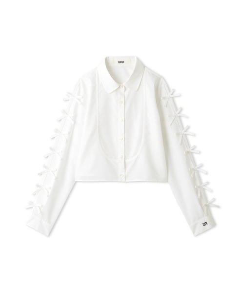 FURFUR(ファーファー)の「【WEB限定カラー】クロップドリボンシャツ(シャツ/ブラウス・レディース・サックスブルー/ブラック/ホワイト/ピンク・FREE)」の19枚目の写真