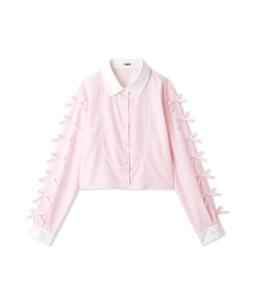 FURFUR(ファーファー)の「【WEB限定カラー】クロップドリボンシャツ(シャツ/ブラウス・レディース・サックスブルー/ブラック/ホワイト/ピンク・FREE)」の20枚目の写真