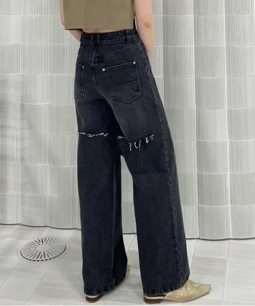 【美品】BACK THIGH SLIT DENIM 25インチ　アメリビンテージ BACK THIGH SLIT DENIM ameri vintage デニム