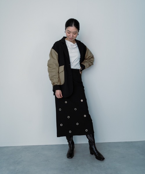 DOLLUPOOPS（ドールアップウップス）の「パネルジャケット（ナイロンジャケット・レディース・ブラック・38）」の2枚目の写真