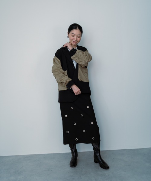 DOLLUPOOPS（ドールアップウップス）の「パネルジャケット（ナイロンジャケット・レディース・ブラック・38）」の3枚目の写真