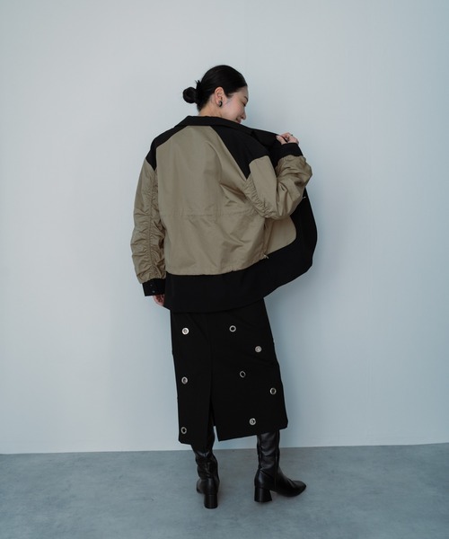 DOLLUPOOPS（ドールアップウップス）の「パネルジャケット（ナイロンジャケット・レディース・ブラック・38）」の6枚目の写真