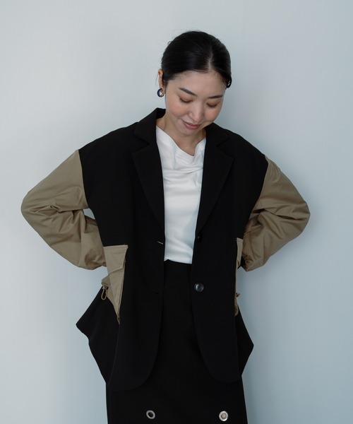 DOLLUPOOPS（ドールアップウップス）の「パネルジャケット（ナイロンジャケット・レディース・ブラック・38）」の8枚目の写真