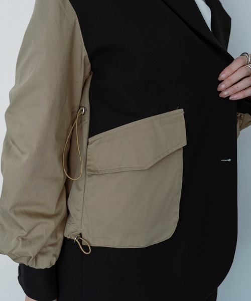 DOLLUPOOPS（ドールアップウップス）の「パネルジャケット（ナイロンジャケット・レディース・ブラック・38）」の16枚目の写真