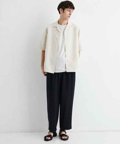 UNITED TOKYO(ユナイテッドトウキョウ)の「【昨年大人気再入荷】リネンライクジャガード オープンカラーシャツ S/S |防シワ/速乾/吸湿性/軽量/夏服/日本製(シャツ/ブラウス・メンズ・ダークグレー/ライトブルーグレー/ブラック/オフホワイト/ネイビー・1/2)」の21枚目の写真