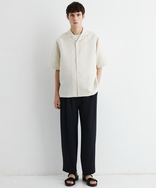 UNITED TOKYO(ユナイテッドトウキョウ)の「【昨年大人気再入荷】リネンライクジャガード オープンカラーシャツ S/S |防シワ/速乾/吸湿性/軽量/夏服/日本製(シャツ/ブラウス・メンズ・ダークグレー/ライトブルーグレー/ブラック/オフホワイト/ネイビー・1/2)」の22枚目の写真
