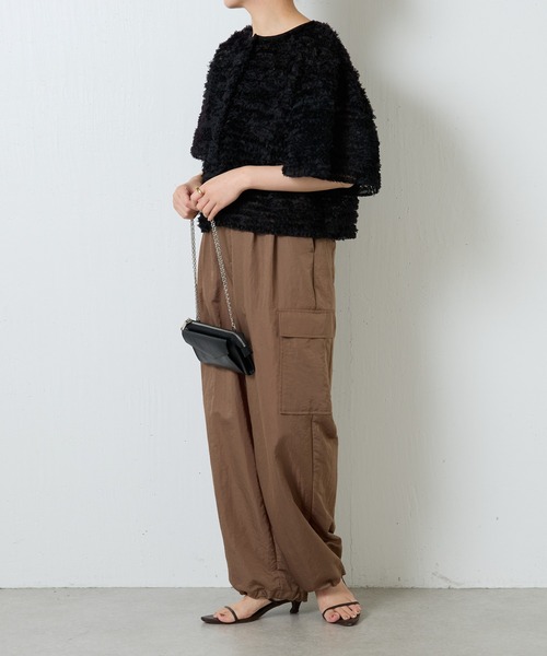 COLLAGE GALLARDAGALANTE（コラージュガリャルダガランテ）の「【OT】ナイロンツイルカーゴパンツ/WEB限定（カーゴパンツ・レディース・モカ/ブラック・FREE）」の3枚目の写真