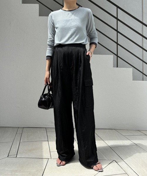 COLLAGE GALLARDAGALANTE（コラージュガリャルダガランテ）の「【OT】ナイロンツイルカーゴパンツ/WEB限定（カーゴパンツ・レディース・モカ/ブラック・FREE）」の22枚目の写真