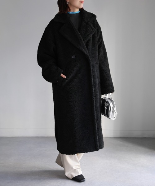 セール】ビックカラーボアロングコート（その他アウター）｜Riberry