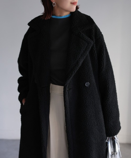 セール】ビックカラーボアロングコート（その他アウター