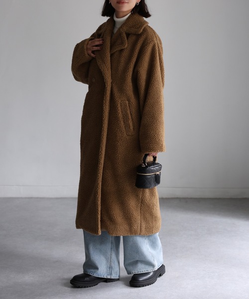 アルページュストーリー　ブラウン ボア ロングコート 中古・古着通販】ARPEGE STORY (アルページュストーリー) ボアコート