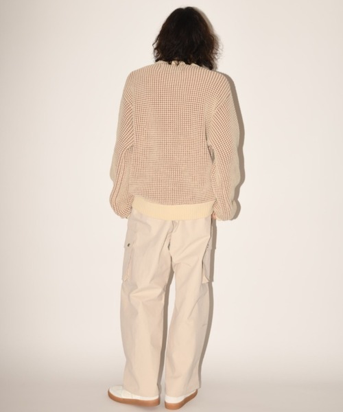 SUPERTHANKS(スーパーサンクス)の「クルーネック オーバーサイズ ポップコーンニットPopcorn crew neck knit(ユニセックス)(ニット/セーター・メンズ・クリーム/ブラック/ブラウン・S/M/L)」の14枚目の写真