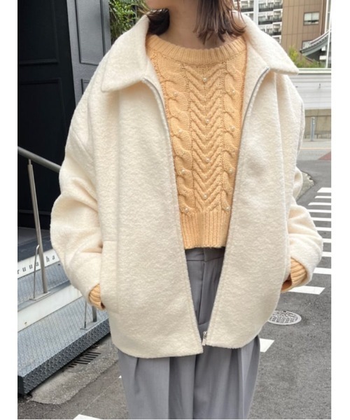 titivate(ティティベイト)の「ランダムパールケーブルニット(ニット/セーター・レディース・グレー/オフホワイト/オレンジ・FREE)」の19枚目の写真