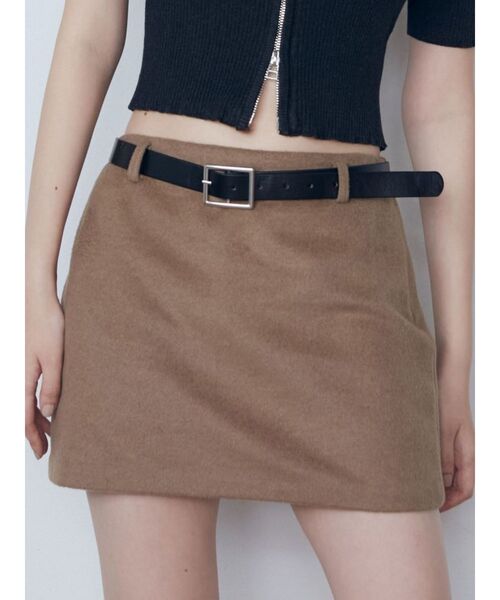 EMODA（エモダ）の「ローライズマイクロミニスカート（スカート・レディース・ベージュ/ブラック・MEDIUM/SMALL）」の19枚目の写真