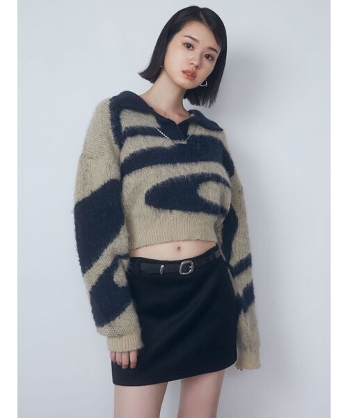 EMODA（エモダ）の「ローライズマイクロミニスカート（スカート・レディース・ベージュ/ブラック・MEDIUM/SMALL）」の20枚目の写真