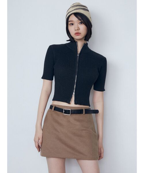 EMODA（エモダ）の「ローライズマイクロミニスカート（スカート・レディース・ベージュ/ブラック・MEDIUM/SMALL）」の21枚目の写真