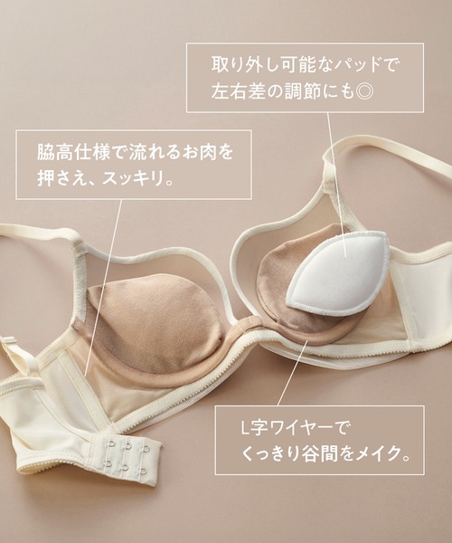 TAMURA yauco 脇高ワイヤー入り フルカップブラジャー ベージュ E90 YTC22 【北海道・沖縄・離島配送不可】 TAMURA yauco 脇高ワイヤー入り フルカップブラジャー ベージュ E90