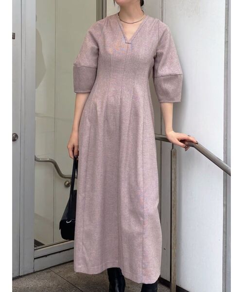 美品 LOHEN ハーフスリーブコクーンワンピース キャメル ローヘン ローヘン LOHEN ハーフスリーブコクーンワンピース キャメル