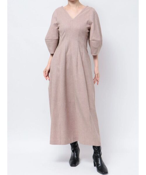美品 LOHEN ハーフスリーブコクーンワンピース キャメル ローヘン ローヘン LOHEN ハーフスリーブコクーンワンピース キャメル