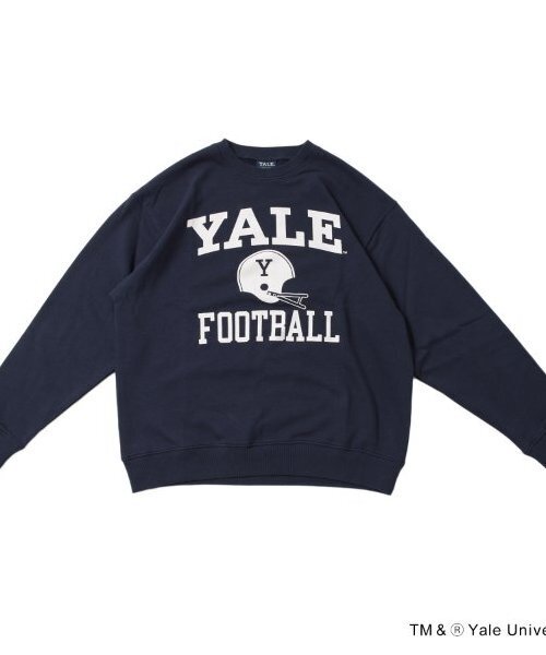 GLAZOS(グラソス)の「【大人向けサイズあり】【YALE】フロントフットボールロゴプリントトレーナー(スウェット・キッズ・ネイビー/ブラック/グレー・S/M/L/LL)」の1枚目の写真