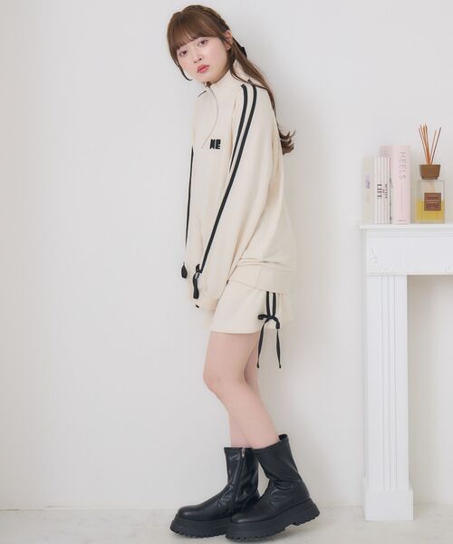 ems excite（エムズエキサイト）の「【セットアップ対応】裏毛ラインミニSK（スカート・レディース・ダークグレー/ブラック/ナチュラル・FREE）」の8枚目の写真