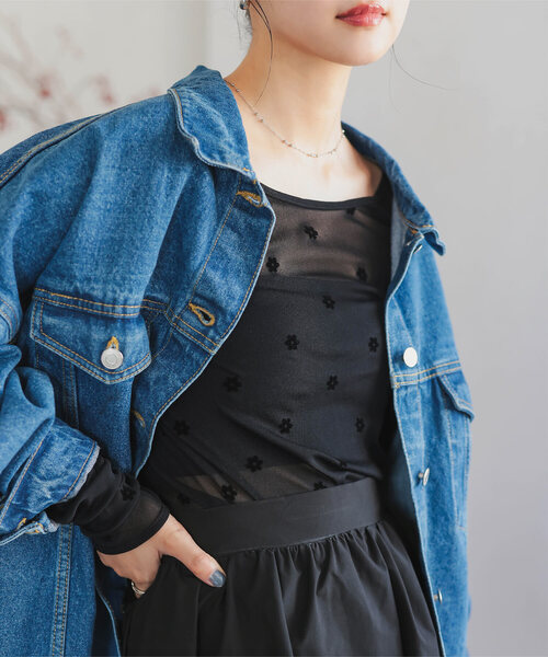 KOBE LETTUCE(コウベレタス)の「前後2wayフロッキーシアートップス(Tシャツ/カットソー・レディース・ベージュ/オフホワイト/ブラック系その他/ブラック系その他2/ブラック系その他3/ホワイト系/ホワイト系1/ブラック系/ブラック系1/ベージュ系/ベージュ系1/ブラック×ブラック・M)」の9枚目の写真