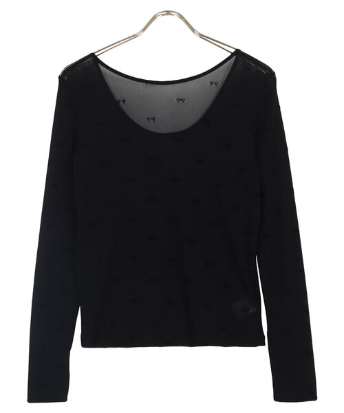 KOBE LETTUCE(コウベレタス)の「前後2wayフロッキーシアートップス(Tシャツ/カットソー・レディース・ベージュ/オフホワイト/ブラック系その他/ブラック系その他2/ブラック系その他3/ホワイト系/ホワイト系1/ブラック系/ブラック系1/ベージュ系/ベージュ系1/ブラック×ブラック・M)」の10枚目の写真