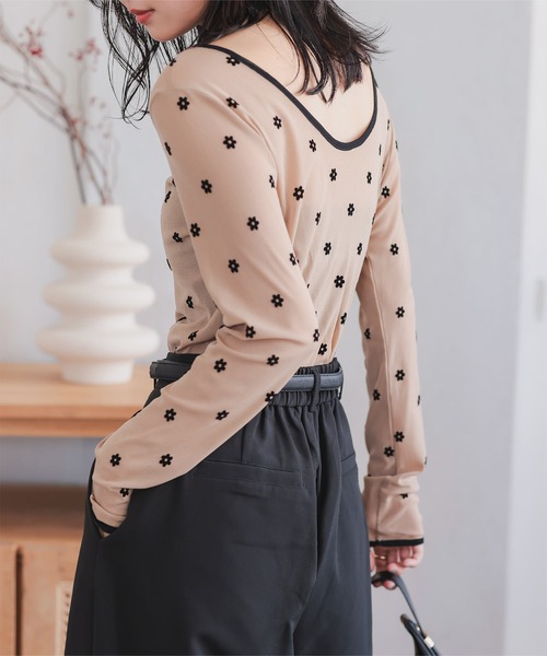 前後2wayフロッキーシアートップス（Tシャツ/カットソー）｜KOBE