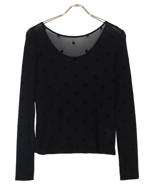 KOBE LETTUCE(コウベレタス)の「前後2wayフロッキーシアートップス(Tシャツ/カットソー・レディース・ベージュ/オフホワイト/ブラック系その他/ブラック系その他2/ブラック系その他3/ホワイト系/ホワイト系1/ブラック系/ブラック系1/ベージュ系/ベージュ系1/ブラック×ブラック・M)」の20枚目の写真