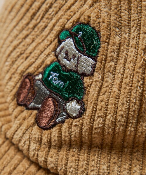 FREAK'S STORE(フリークスストア)の「tombonia/トムボニア 別注 ワンポイント ムック刺繍 コーデュロイ キャップ(キャップ・メンズ・ベージュ/ダークブラウン・FREE)」の5枚目の写真