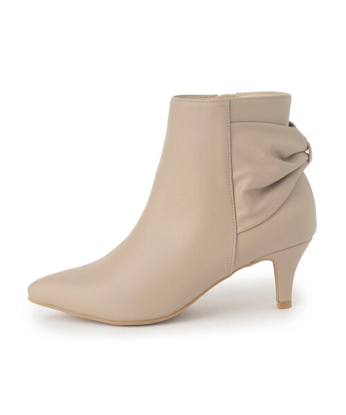 index（インデックス）の「◆バックリボンショートブーツ（ブーツ・レディース・ライトベージュ/ブラック・02/03）」の7枚目の写真