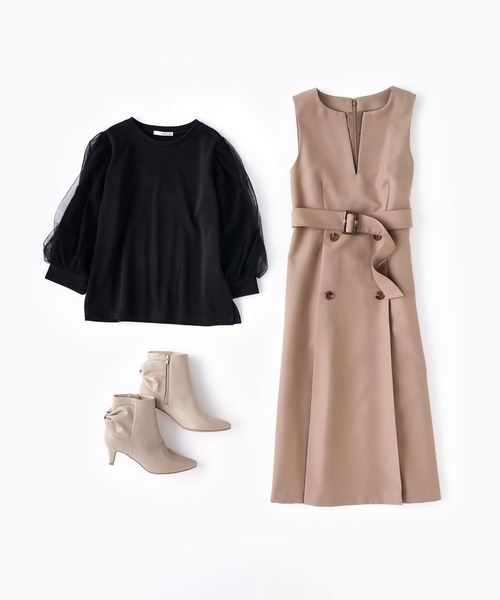 index（インデックス）の「◆バックリボンショートブーツ（ブーツ・レディース・ライトベージュ/ブラック・02/03）」の16枚目の写真