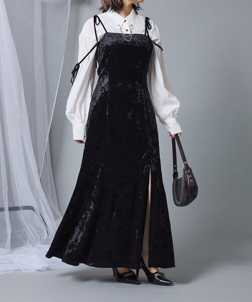 Mavie..7(メヴィセットゥ)の「【Mavie..7】キャミワンピース(ワンピース・レディース・ブラック・FREE)」の16枚目の写真