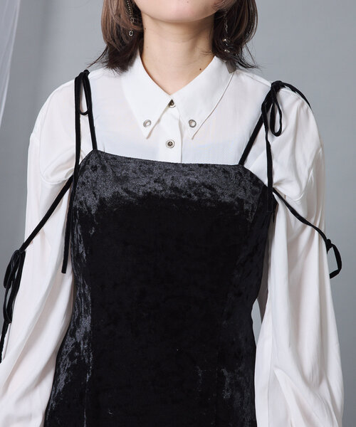 Mavie..7(メヴィセットゥ)の「【Mavie..7】キャミワンピース(ワンピース・レディース・ブラック・FREE)」の3枚目の写真