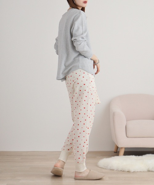 【セール】JEMORGAN ワッフルハート柄セットアップ（ルームウェア/パジャマ）｜JEMORGAN（ジェーイーモーガン）