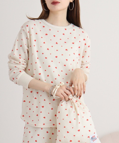 【セール】JEMORGAN ワッフルハート柄セットアップ（ルームウェア/パジャマ）｜JEMORGAN（ジェーイーモーガン）