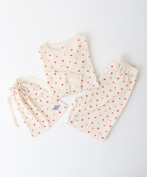 【セール】JEMORGAN ワッフルハート柄セットアップ（ルームウェア/パジャマ）｜JEMORGAN（ジェーイーモーガン）