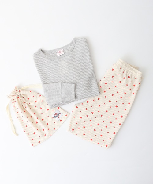 【セール】JEMORGAN ワッフルハート柄セットアップ（ルームウェア/パジャマ）｜JEMORGAN（ジェーイーモーガン）